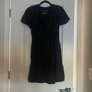 Anthropologie somerset black linen mini dress